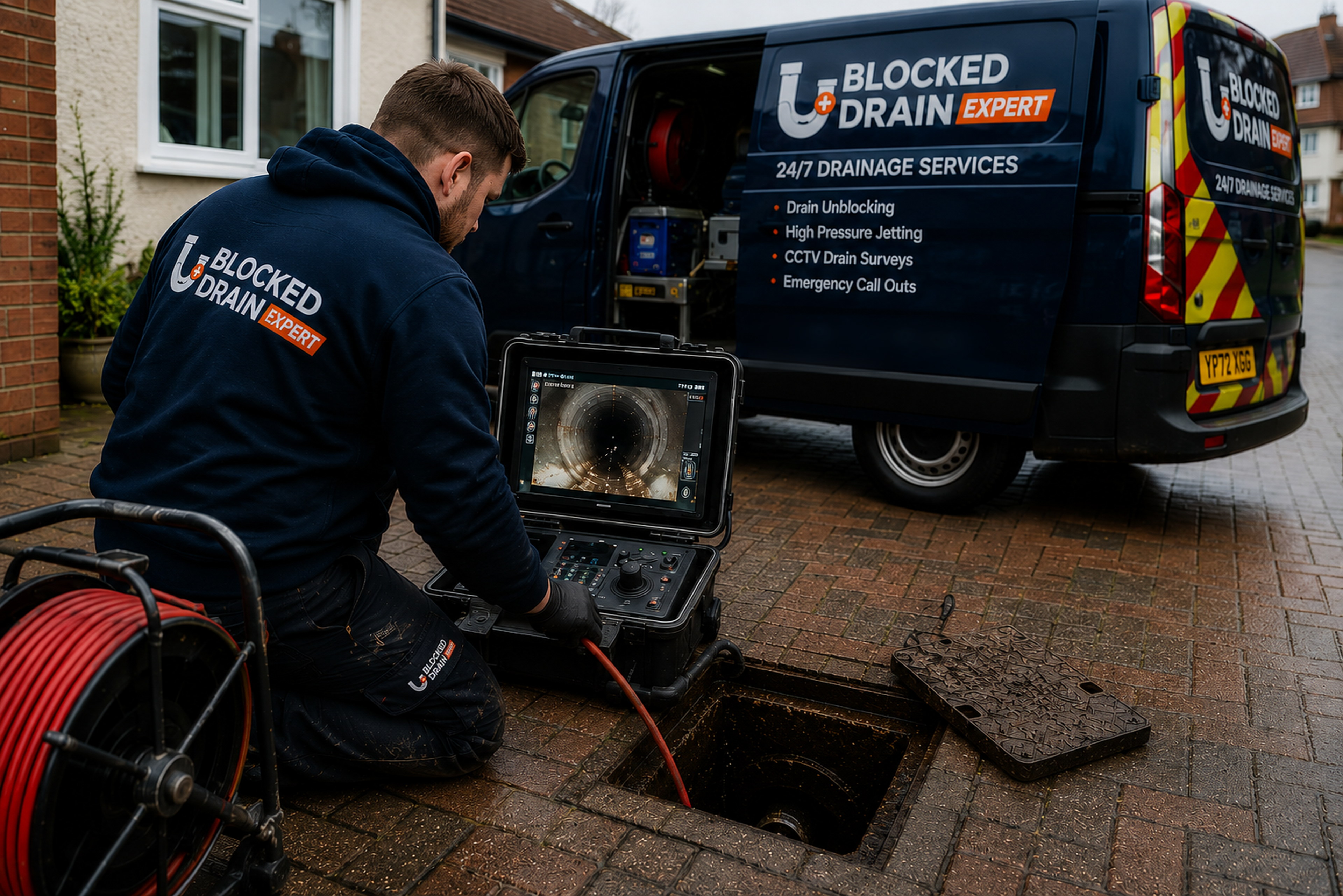 Blocked Drain Expert CCTV drain survey equipment and branded service van
